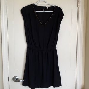 Black h and m dress with gold trim